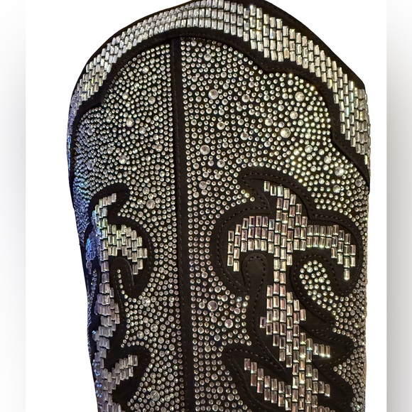INC International Concepts NWT Sz 6.5 Black Rhinestone Embellished Boots (SH150) - Picture 7 of 15